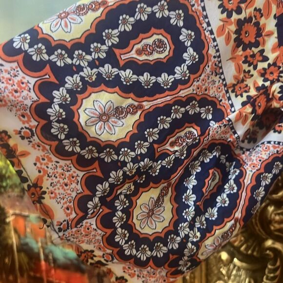 JAPNA FLORAL TIE FRONT 3/4 SLEEVES BLOUSE SIZE M - Picture 3 of 6